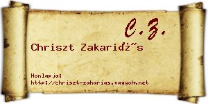 Chriszt Zakariás névjegykártya